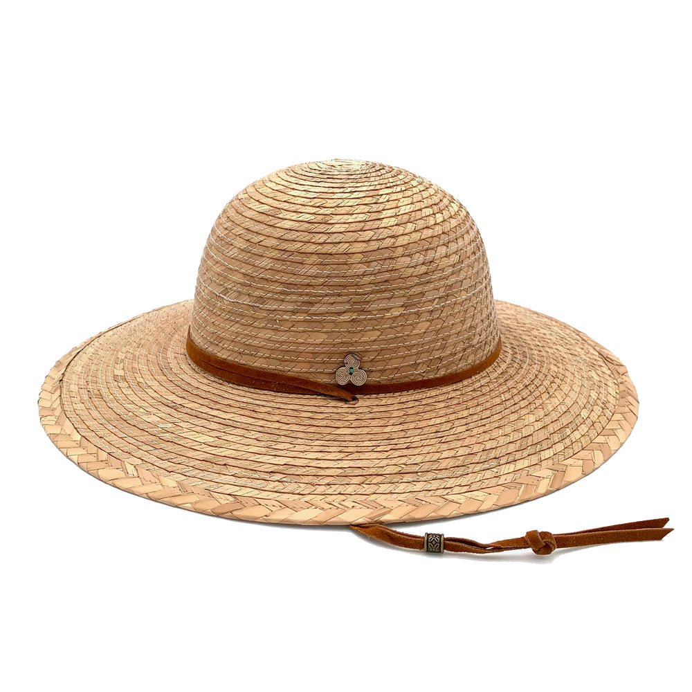Sun Hat with Strap: Stylish Straw Hat, Leather Chin Strap for