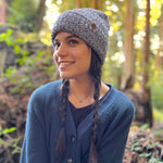 Casual and hip super soft double layered beanie for men and women. Can be worn with a cuff or without for a slouchy look. Made in Canada in a family-owned knitting mill with recycled cotton and Polylana. Shop sustainable gifts and eco-friendly hats at G and L Positive Goods. Designed by Gypsy and Lolo in California. Color pastel.